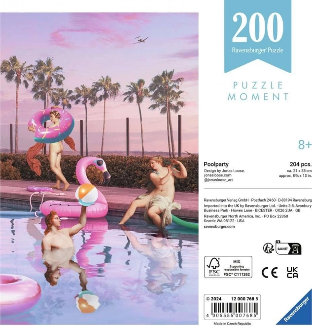 RAVENSBURGER Puzzle Moment: Party u bazénu 200 dílků