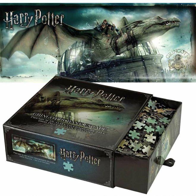 NOBLE PARTNERS Panoramatické puzzle Harry Potter: Útěk od Gringottových 1000 dílků