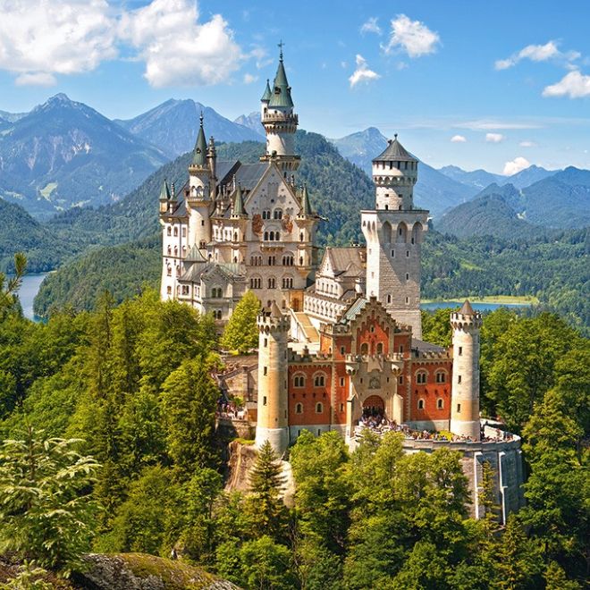 Puzzle 500 prvků Pohled na zámek Neuschwanstein Německo