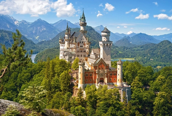 Puzzle 500 dílků Pohled na zámek Neuschwanstein