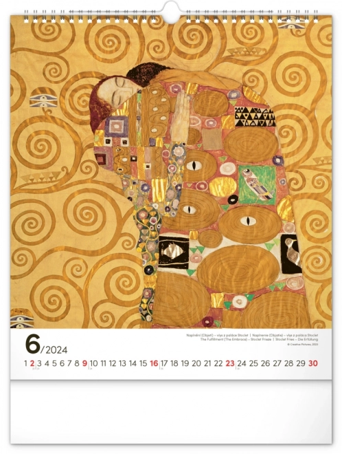 Nástěnný kalendář Gustav Klimt 2024, 30 × 34 cm