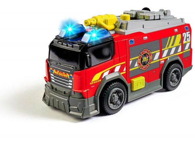 DICKIE hasičské auto, funkční vodní dělo, na baterie se světlem a zvukem