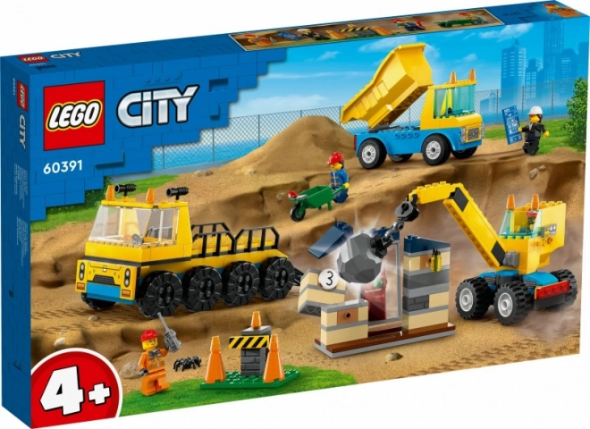 LEGO City 60391 Nákladní auta a jeřáb s demoliční koulí