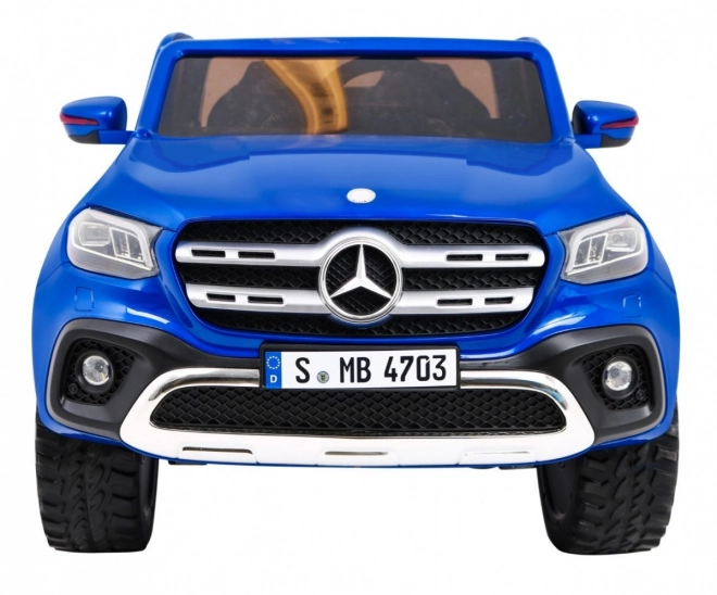 Mercedes Benz třídy X pro děti Modrá barva + dálkové ovládání + 4x4 + MP4 + nosič zavazadel + EVA