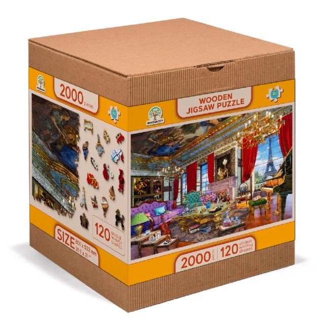 WOODEN CITY Dřevěné puzzle Palác v Paříži 2v1, 2000 dílků EKO