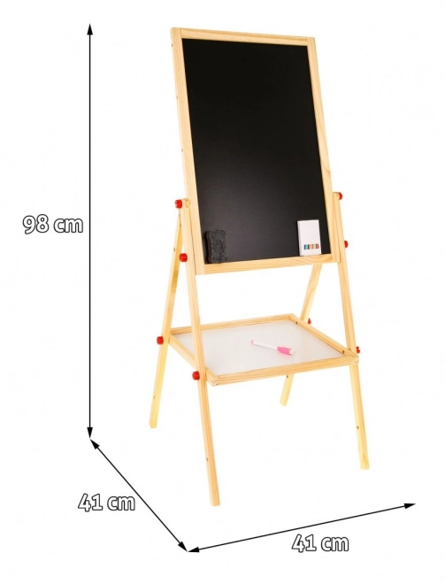 Dřevěná oboustranná tabule pro děti 3+ Vzdělávací magnetická tabule + příslušenství