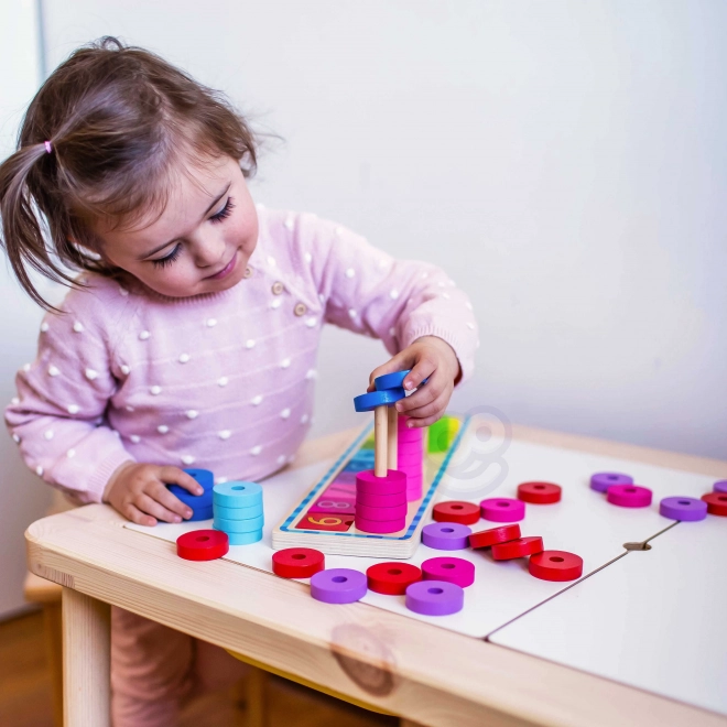 Woopie zelený Montessori učící puzzle počítání a barvy