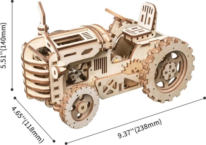 RoboTime 3D dřevěné mechanické puzzle Traktor