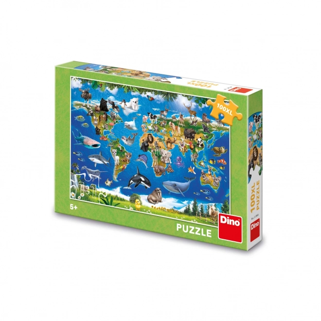 MAPA ZVÍŘAT 100 XL Puzzle