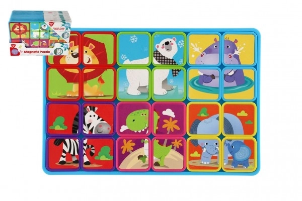 Magnetické deskové puzzle se zvířátky 24 dílků