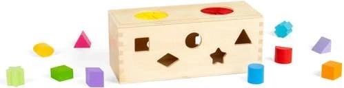 Bigjigs Toys Dřevěná tajemná krabička na vkládání a třídění tvarů