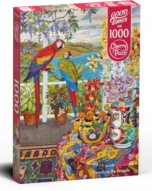 Puzzle Papoušci na verandě 1000 dílků