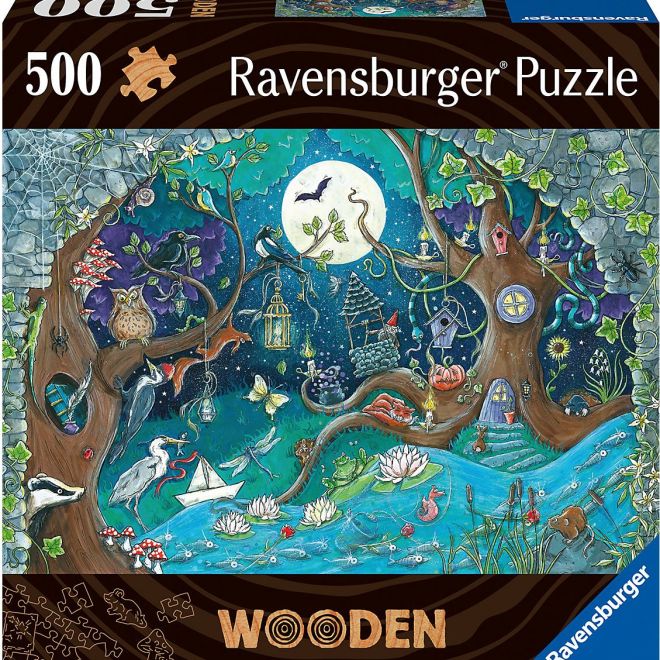 RAVENSBURGER Dřevěné puzzle Kouzelný les 500 dílků