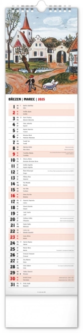 Nástěnný kalendář Josef Lada 2025, 12 × 48 cm