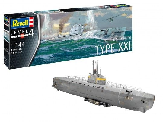 Plastikový model německé ponorky TYPE XXI 1/144