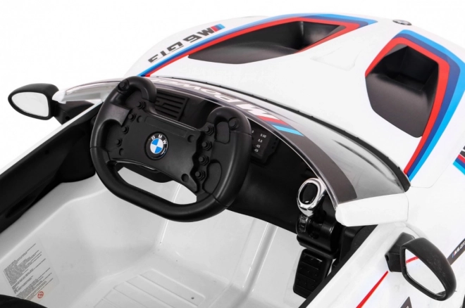 BMW M6 GT3 Autíčko na baterie pro děti Bílé + ventilace + zvuky MP3 Světla + dálkové ovládání