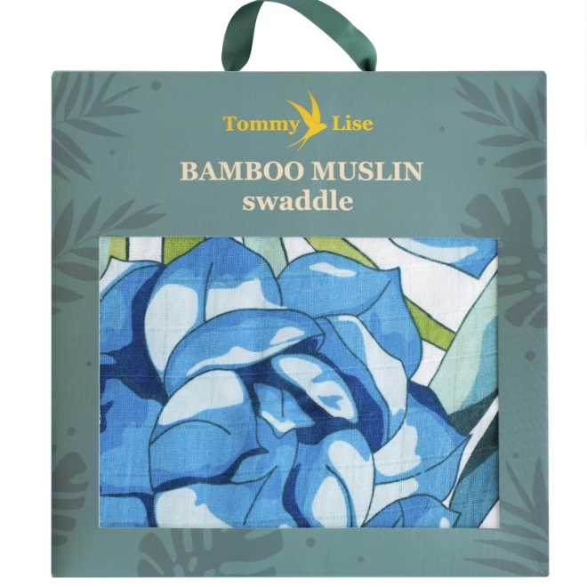 Tommy Lise Bambusová mušelínová plena Azure Blossom 120x120 cm