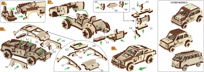 Wooden City 3D puzzle Superfast Rally Car č.4