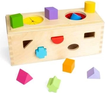 Bigjigs Toys Dřevěná tajemná krabička na vkládání a třídění tvarů