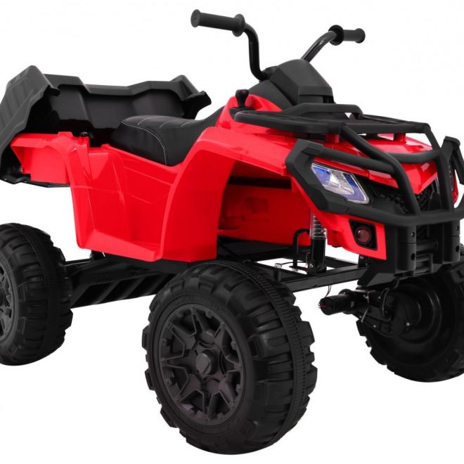 Čtyřkolka XL na baterie ATV pro děti Červená + pohon 4x4 + nosič zavazadel + pomalý start + EVA + LED audio