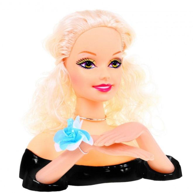 Blonďatá kadeřnická panenka pro děti 3+ Sada na česání + ozdoby a doplňky
