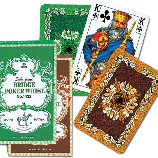 Karty dubových listů, jeden balíček 55 karet