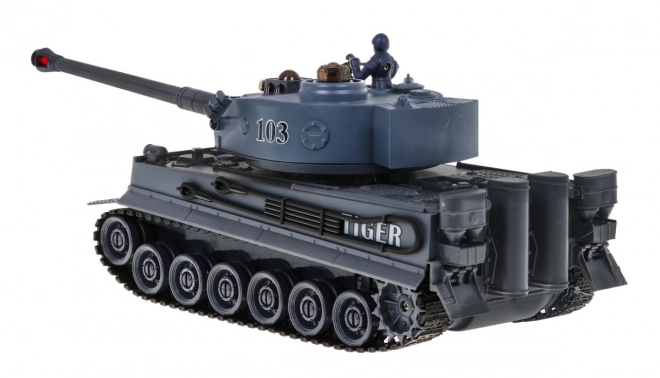 Dálkově ovládané 2 tanky T-34 vs. Tiger pro děti 3+ Střílecí modely 1:28 + Velká tanková bitva + Světelné zvuky