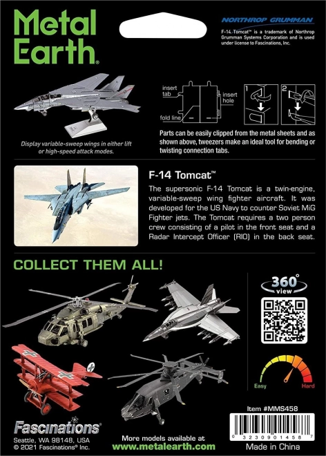 METAL EARTH 3D puzzle Stíhačka F-14 Tomcat