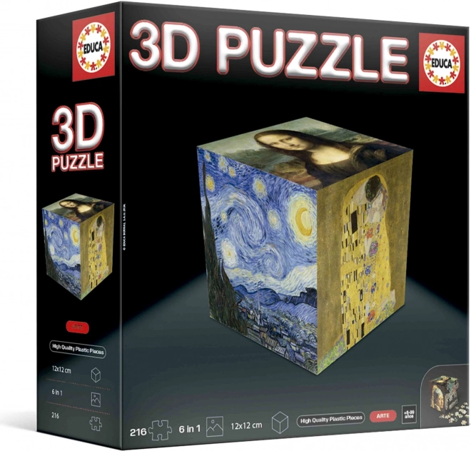 EDUCA 3D Puzzle kostka Umění 216 dílků