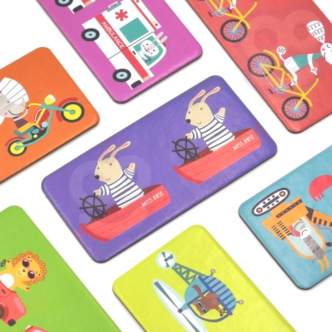 Woopie vzdělávací hra doprava zvířata puzzle domino Montessori