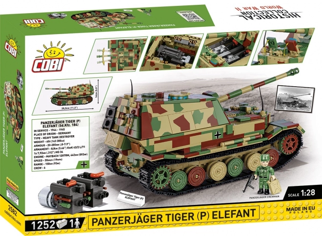 COBI 2582 II WW Panzerjager Tiger (P) Elefant, 1:28, 1244 k