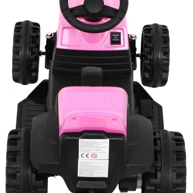 Traktor s přívěsem růžový