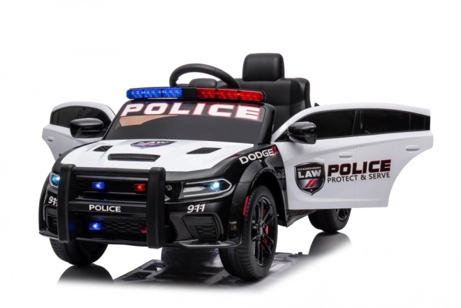 Elektrické autíčko Dodge Charger policejní - bílá kapota