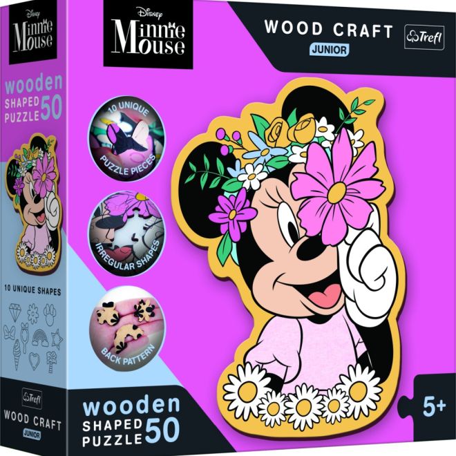Dřevěné puzzle junior - Ve světě Minnie 50 dílků