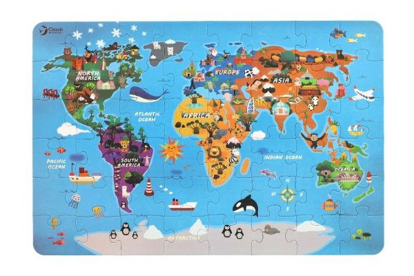 Puzzle Mapa světa - 48 dílků