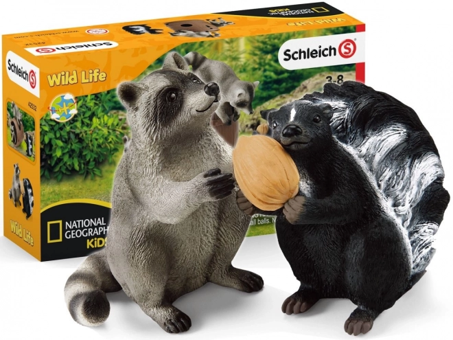 Schleich 42532 Orzechowe Psoty Szop Pracz Skunkové divoký život