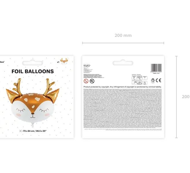 Fóliový balónek Hlava jelena - 73 x 64 cm