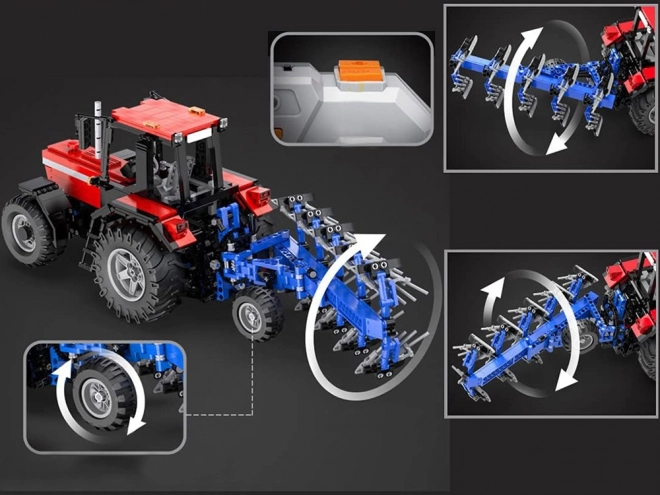 Velká sada bloků 1675-ele 1:17 Traktor + pluh na dálkové ovládání ZA5251