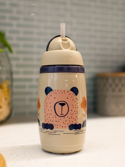 TOMMEE TIPPEE Láhev s brčkem 266 ml šedá