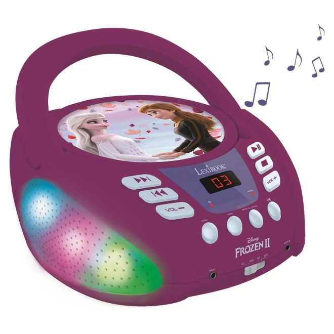 Přenosný Bluetooth CD přehrávač Disney Frozen se světelnými efekty