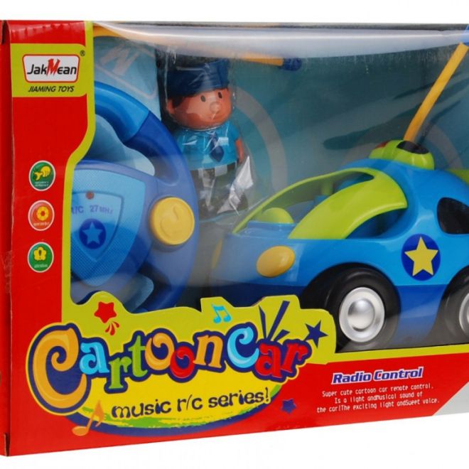 Dálkově ovládané policejní auto pro děti 3+ Volant na dálkové ovládání + figurka policisty + světelné zvuky