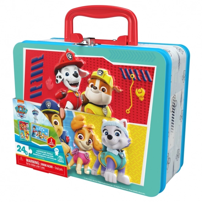 Tlapková patrola puzzle v plechové krabičce