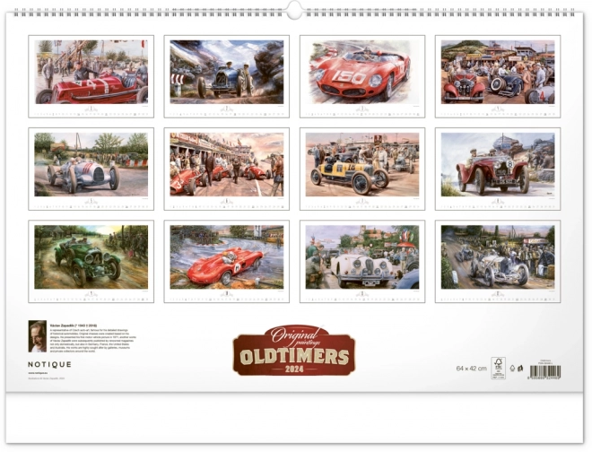 Nástěnný kalendář Oldtimers – Václav Zapadlík 2024, 64 × 42 cm