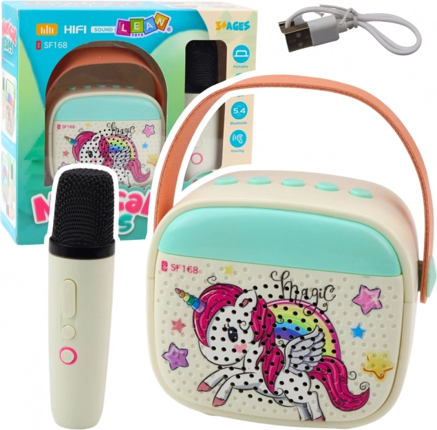 Karaoke sada pro děti s jednorožcem a Bluetooth mikrofonem