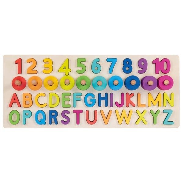 Montessori alfanumerické puzzle, písmena a číslice