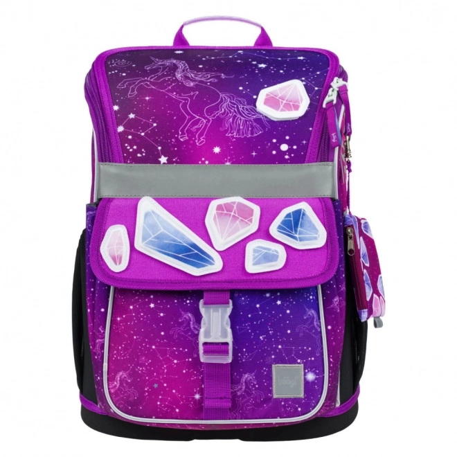 BAAGL SET 3 Zippy Unicorn Universe - Kreativ: aktovka, penál, sáček