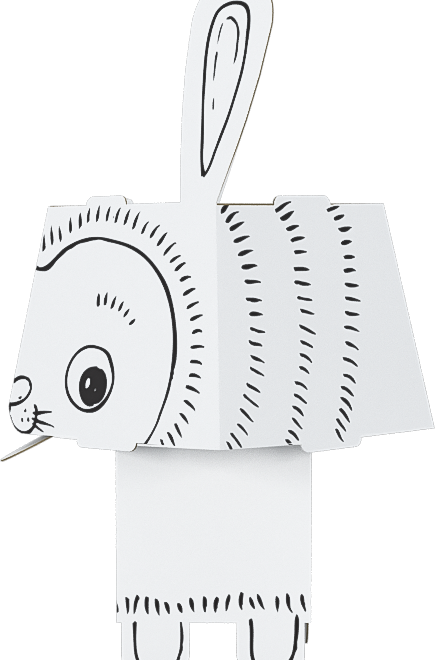 "Rabbit" 3D omalovánky-kompozice pro děti