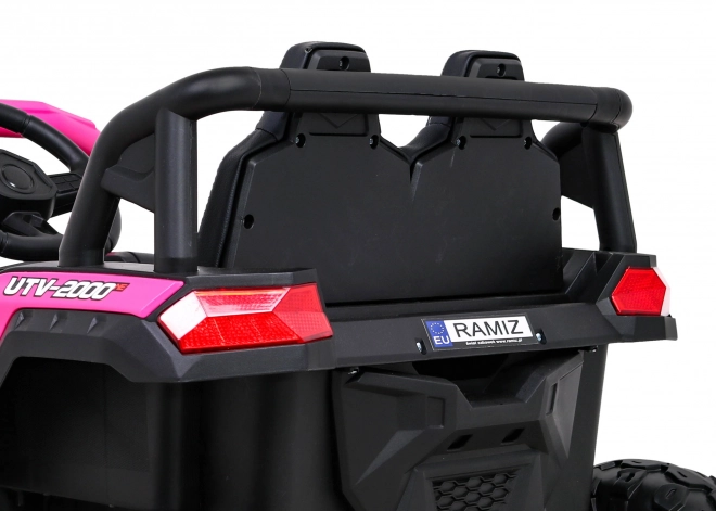 Buggy UTV 2000M závodní auto na baterie + MP3 zvuky světla + dálkové ovládání + pomalý start – Růžové