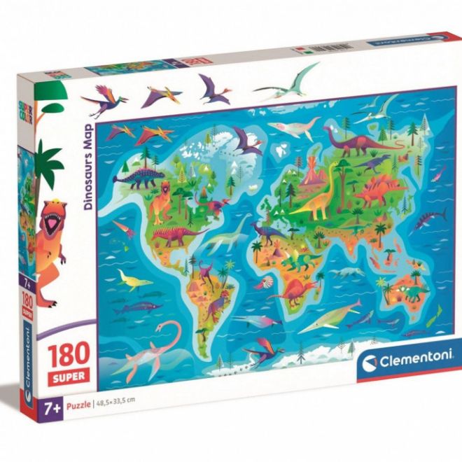 Puzzle 180 dílků Dinosauři Mapa