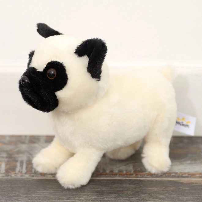 Plyšový mops bílý 19 cm